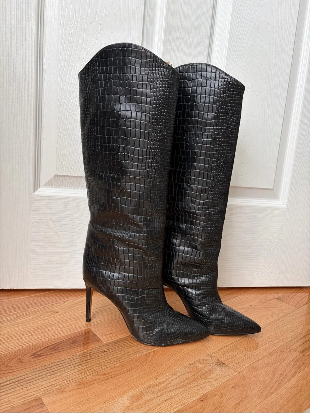 Schutz Maryana Crocodile Knee Boot